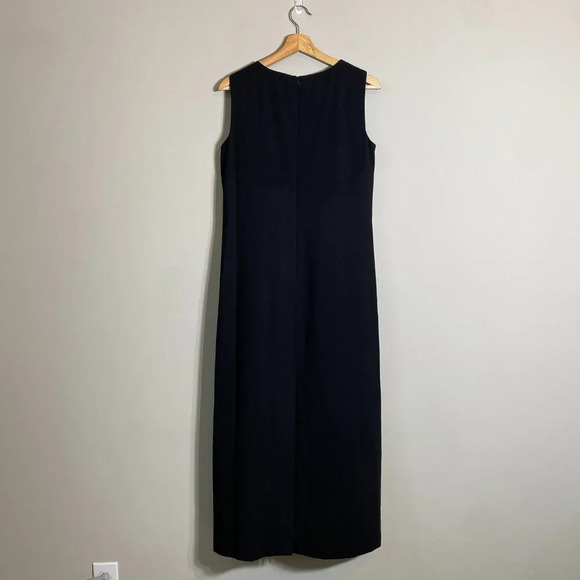 Talbots Sleeveless Shift Formal Maxi Dress Women's 8 Black Cocktail Gown Evening - Picture 3 of 12